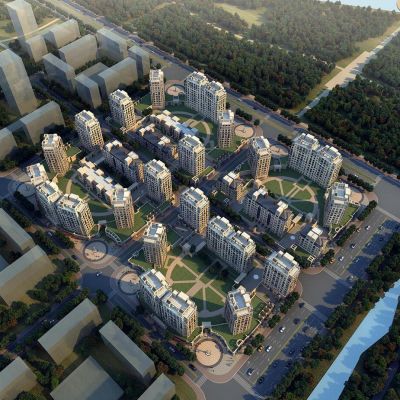 前滩投标方案大都会新古典天华SU模型