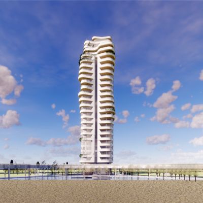 现代高层豪宅+曲面