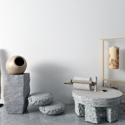 中式石磨 景观小品