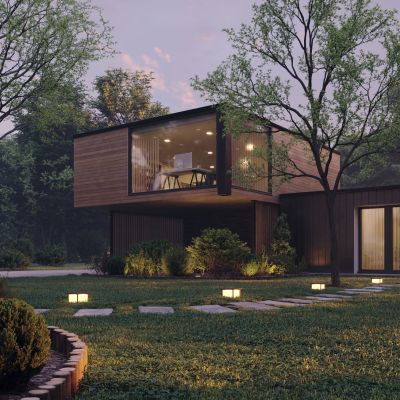 高品质别墅豪宅建筑外部景观