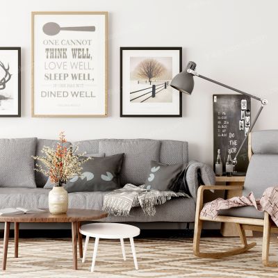 北欧布艺沙发组合