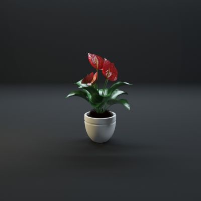 花瓶花卉3D模型