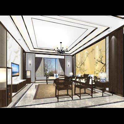 中式户型室内整套模型