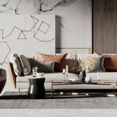 现代沙发茶几组合