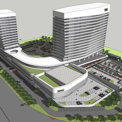 石排凯悦酒店方案一柏涛SU模型