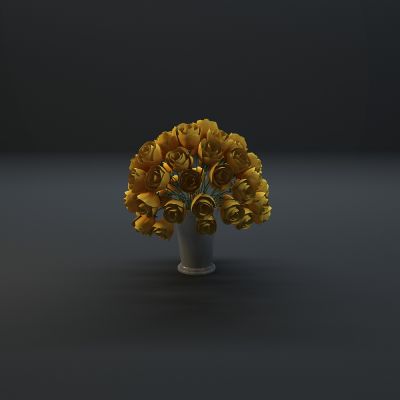 花瓶花卉3D模型