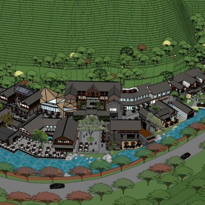 酒吧街+酒店中式