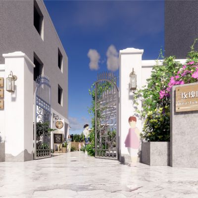 玫瑰园花园民宿／书吧庭院