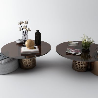 现代金属玻璃茶几