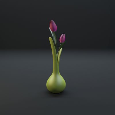 花瓶花卉3D模型