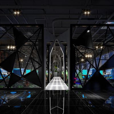 现代网吧3D模型