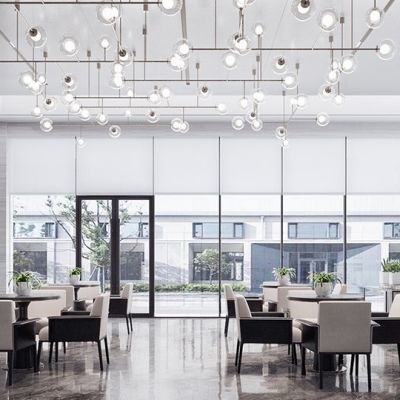 新中式售楼处洽谈区无灯光