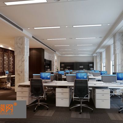 现代办公空间3D模型