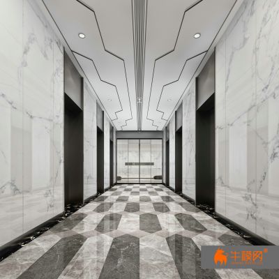 现代电梯楼梯走廊