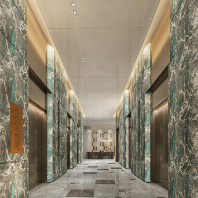 现代电梯楼梯走廊