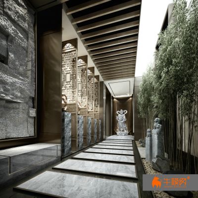 现代电梯楼梯走廊