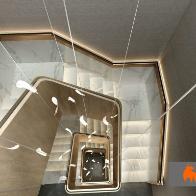 现代电梯楼梯走廊