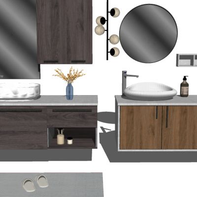 现代轻奢北欧民宿艺术洗手台