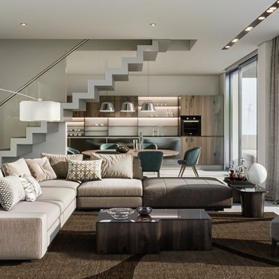 现代别墅客餐厅