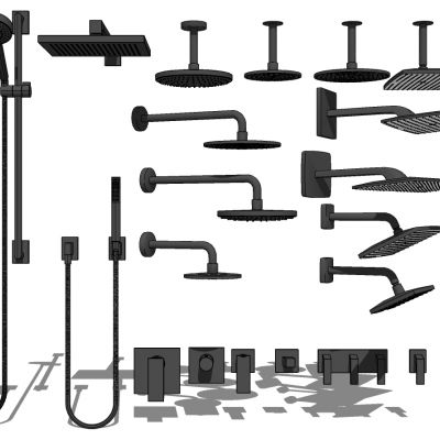 现代壁挂顶面吊装淋浴花洒龙头