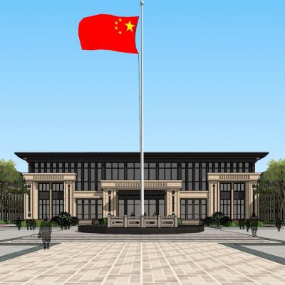 草原风售楼处+会议中心SU模型