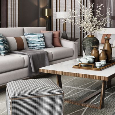 现代轻奢别墅客餐厅