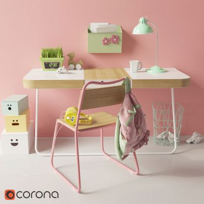 现代女孩儿书桌椅