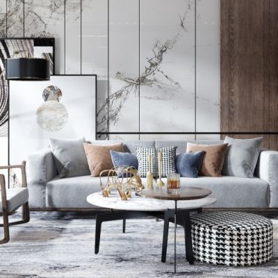 现代高级灰轻奢客厅