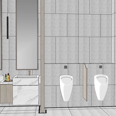 现代北欧轻奢公共卫生间