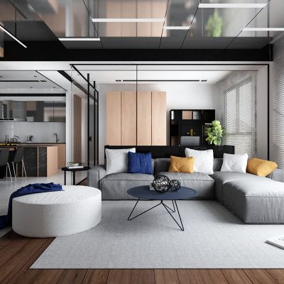 台式客厅灯光材质完整