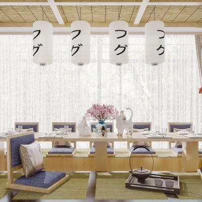 日式新中式风格餐厅包厢料理店