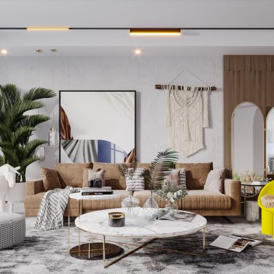 北欧现代简约轻奢风格客厅
