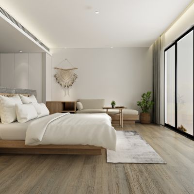 新中式简约民宿客房 大床房3D模型