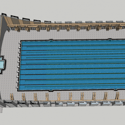 标准游泳池SU模型