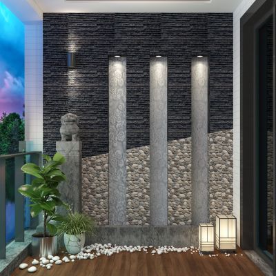 新中式景观阳台3D模型