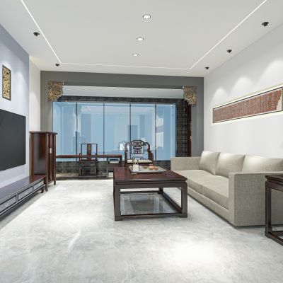 现代中式客餐厅玄关