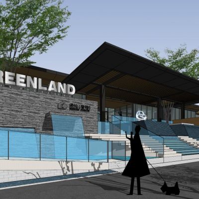 绿地香港售楼处+景观设计中式