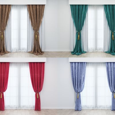 新中式绒布窗帘