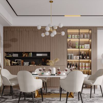 现代简约轻奢北欧风格餐厅