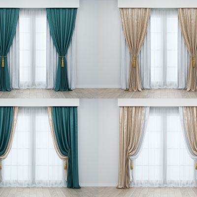 新中式丝绸窗帘