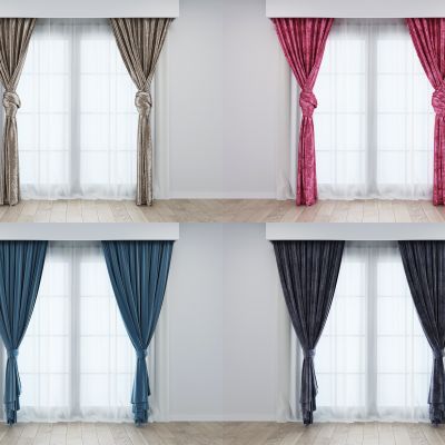 现代绒布窗帘