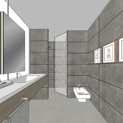 现代风格卫生间su模型
