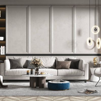 现代布艺沙发组合