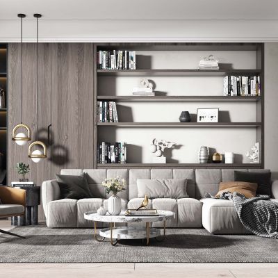 现代布艺沙发组合