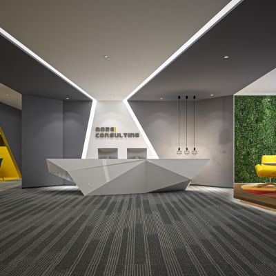 现代公司办公前台3D模型