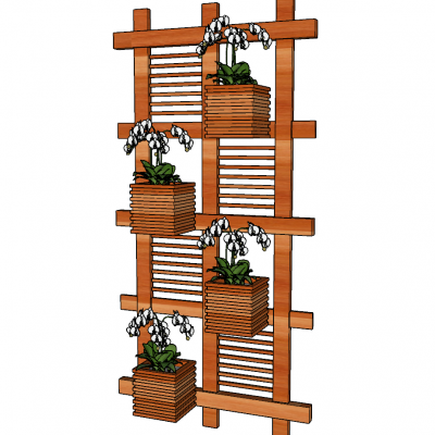 花园植栽绿篱植物墙SU模型