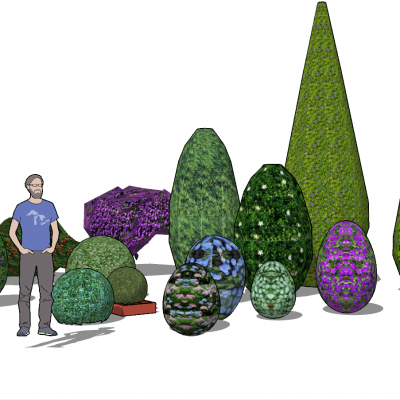 景观植物球SU模型