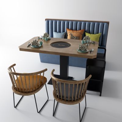 新中式餐桌 卡座