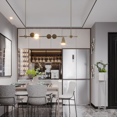 现代简约北欧轻奢风格餐厅