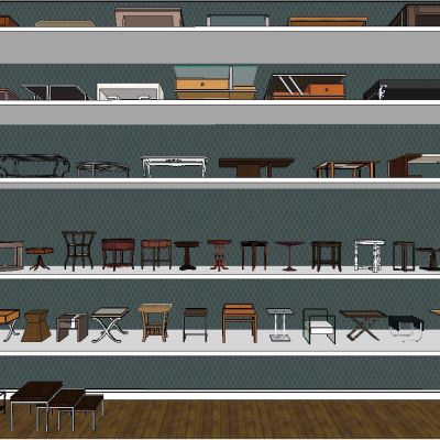 现代家具 茶几座凳SU模型